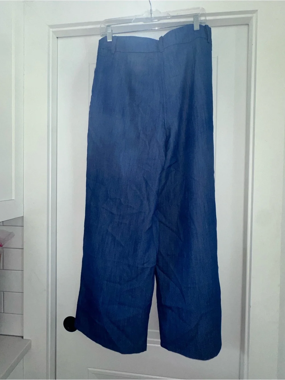Faux Denim Halter Ruched Top & Pants Set - Picture 12 of 16